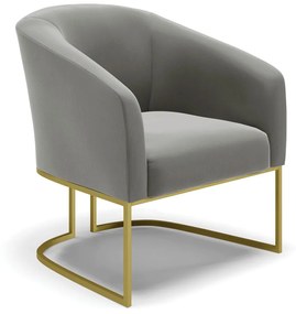 Cadeira Sala de Jantar Base Industrial Dourado Stella Suede D03 - D'Rossi - Grafite