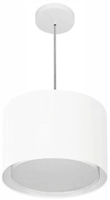 Lustre Pendente Cilíndrico Duplo Vivare Md-4285 Cúpula em Tecido 35x30cm - Bivolt