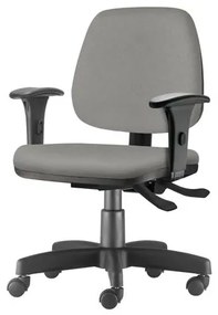 Cadeira Job com Bracos Assento Crepe Cinza Claro Base Rodizio Metalico Preto - 54602 Sun House
