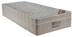 Colchao Airtech Spring Pocket Solteiro 78 cm (LARG) Branco com Lateral Bege - 51986 Sun House