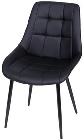Cadeira Lounge Courino Preto com Costura Quadriculada - 50021 Sun House