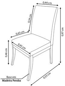 Conjunto 6 Cadeiras Raquel para Sala de Jantar Base de Eucalipto Suede Crepe