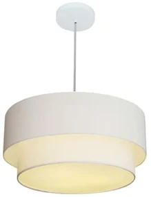 Pendente Cilíndrico Branco MJ-4355 Para Mesa de Jantar e Estar