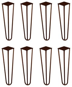 Kit 8 Pés de Metal 25 CM Hairpin Legs Rack e Puffs Bronze G41