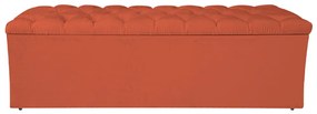 Calçadeira Estofada Liverpool 160 cm Queen Size Suede Terracota - ADJ Decor