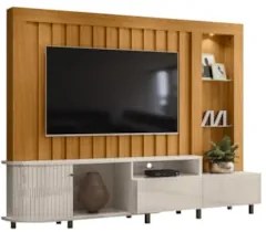 Estante Painel Para TV 70 Pol 242cm Le Gard M01 Off/Cinamomo - Mpozena