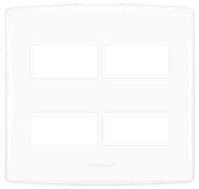Placa 4 Modulos 4x4 Com Suporte Plastico Branco Bianco