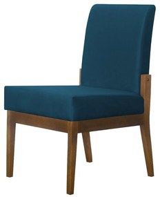 Cadeira de Jantar Helena Suede Azul Marinho - Decorar Estofados