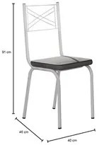 Kit 4 Cadeiras 119 Europa Branco/Platina - Artefamol