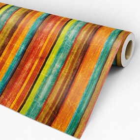 Papel de parede adesivo madeira colorida