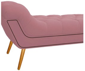 Calçadeira Estofada Veneza 195 cm King Size Suede Rosa Bebê - ADJ Decor