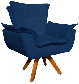 Poltrona Sala de Estar GiratĂłria MM30 Opala Suede Azul Marinho D03 - D'Rossi