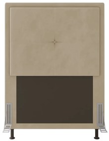 Cabeceira Ametista Para Cama Box Solteiro 90 cm Suede - D'Rossi - Bege