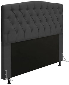 Cabeceira Greta Para Cama Box King 195 cm Linho - D'Rossi - Grafite