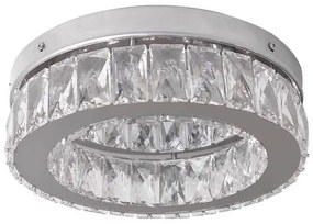 Plafon Led Sobrepor Redondo 11w Cinza Cromo Luz Amarela