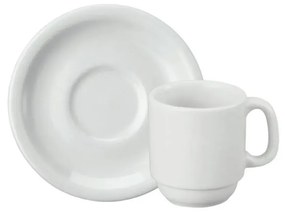 Xicara Café Com Pires 70Ml Porcelana Schmidt - Mod. Cilindrica 007