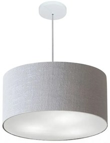 Lustre Pendente Cilíndrico Vivare Md-4242 Cúpula em Tecido 45x25cm - Bivolt
