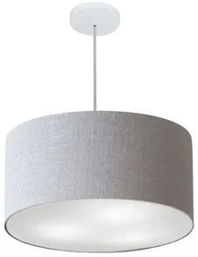 Lustre Pendente Cilíndrico Vivare Md-4242 Cúpula em Tecido 45x25cm - Bivolt