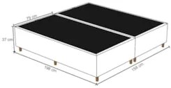 Base Cama Box Casal Queen 158cm Bipartido Hit Z04 Sintético Preto - Mp