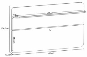 Painel para TV Suspenso 70 Pol 180cm Celine - Cinamomo e Off White