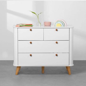 Cômoda Curva Mali New 4 Gavetas - Branco