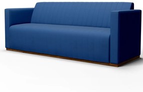 Sofá 3 Lugares Sala de Estar Hórus Bipartido 230 cm Veludo Azul G15 - Gran Belo