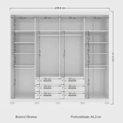 Guarda Roupa Casal 8 Portas 4 Gavetas Nápoles 8.4 Branco - Santos Andi