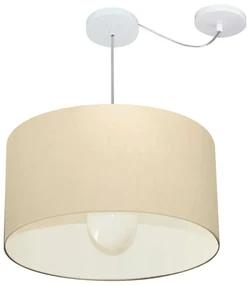 Lustre Pendente Cilíndrico Com Desvio Bege MJ-4234 Para Mesa de Jantar e Estar