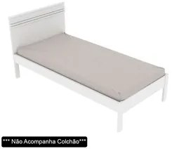 Cama de Solteiro Madeira CM8010 Branco - Tecno Mobili