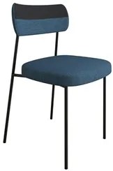 Sala de Jantar Mesa Indy 160cm 4 Cadeiras Milli F02 Azul/Preto - Mpoze