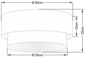 Plafon Para Sala de Estar Cilíndrico SE-3024 Cúpula Cor Vermelho Branco