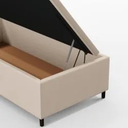 Base para Cama Box Baú Solteiro 88x188cm Hit Z04 Suede Bege - Mpozenat