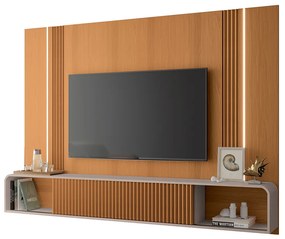 Home Suspenso Decorativo Empire MDF/MDP c/LED para TV até 85 Polegadas Cinamomo/Off White G26 - HB Móveis