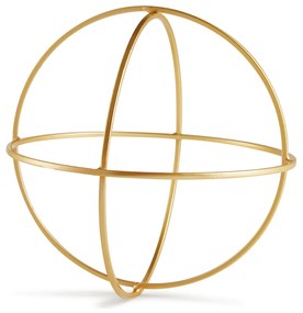 Enfeite Esfera Forma Geométrica Vazada em Metal Dourado 24 cm M02 - D'Rossi