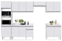 Cozinha Modulada 6 Módulos Composição 8 Branco - Lumil Móveis
