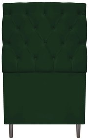 Kit Cabeceira e Calçadeira Liverpool 90 cm Solteiro Suede Verde - ADJ Decor