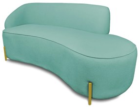 Sofá 3 Lugares Orgânico 180cm Pé Dourado Morgan Bouclê D03 - D'Rossi - Verde Menta