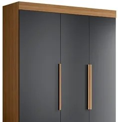 Guarda Roupa Solteiro 3 Portas 2 Gavetas 157cm Vivacce Nature/Titanium