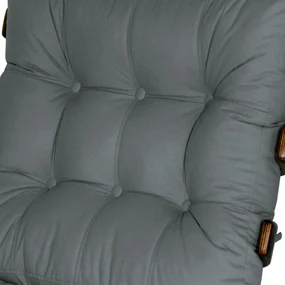 Poltrona Costela Rib Suede Cinza Grafite