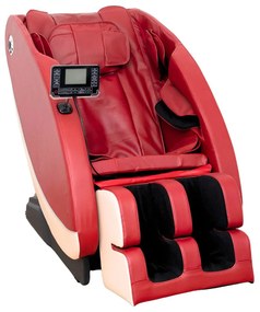 Poltrona Massagem 3D Brian Reclinação Gravidade Zero Aquecimento Controle LCD Bluetooth 220V Vermelho G31 - Gran Belo