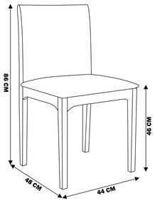 Kit 3 Cadeira Decorativa Sala de Jantar Steve Amêndoa G55 - Gran Belo