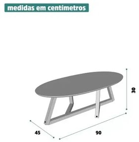 Mesa De Centro Classic Off White/Amêndoa – Tebarrot Móveis