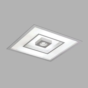 Luminária De Embutir Focus Quadrado C/ Aba 8Xe27 + 1Xmr16 50X50X10Cm |... (AV-M - Avelã Metálico)