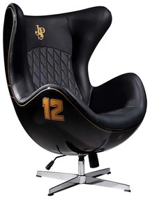 Poltrona Decorativa Egg Chair Lotus nº 12 Preta G53 - Gran Belo