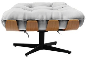 Puff Giratório Costela Suede Base Giratória Preto - D'Rossi - Cinza