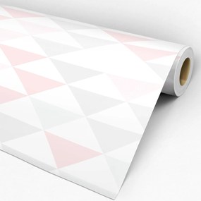 Adesivo triângulo rosa cinza e branco