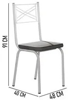 Jogo de Mesa Malva 75cm e 4 Cadeiras 119 Branco/Platina - Artefamol