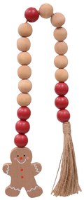 Colar Decorativo Biscoito Natalino Bege e Vermelho 52,5 cm F04 - D'Rossi