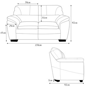 Sofá Decorativo Jason 2 Lugares 158cm Sala de Estar Pés em Eucalipto Couro Creme G40 - Gran Belo