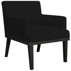 Poltrona Decorativa Sala de Estar e Recepção Vitória W01 Suede Preto -